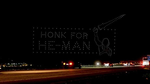 400 Drones Formed Sky Billboard on Coachella Route for Masters of the Universe Movie