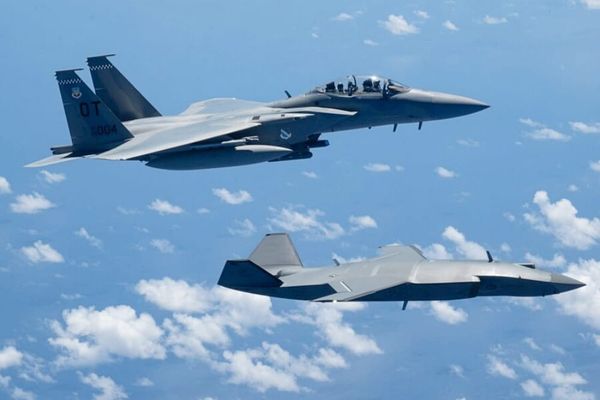 F-15EX Flies with CCA Drone in the Pacific