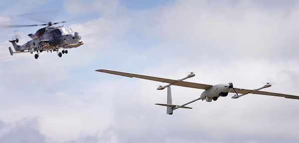 UK Royal Navy Demonstrates Wildcat Helicopter Controlling Aerial Drones