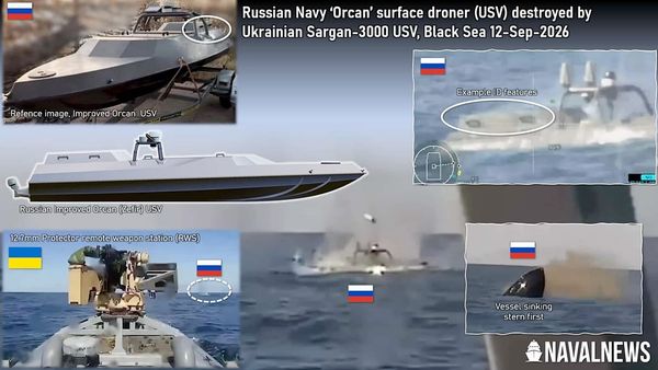 Ukrainian USV Sinks Russian USV  in World’s First Naval Drone Duel