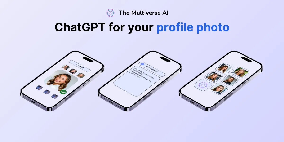 Users upload 12 photos to receive 100 professional headshots