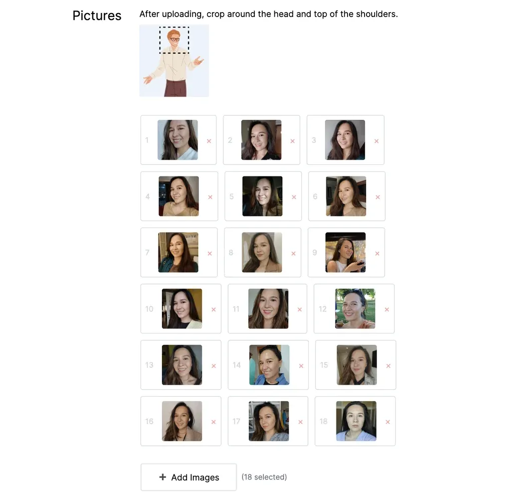 input photos for ai headshot generator