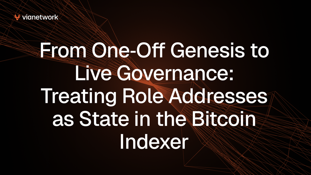 From One‑Off Genesis to Live Governance: Treating Role Addresses as State in the Bitcoin Indexer