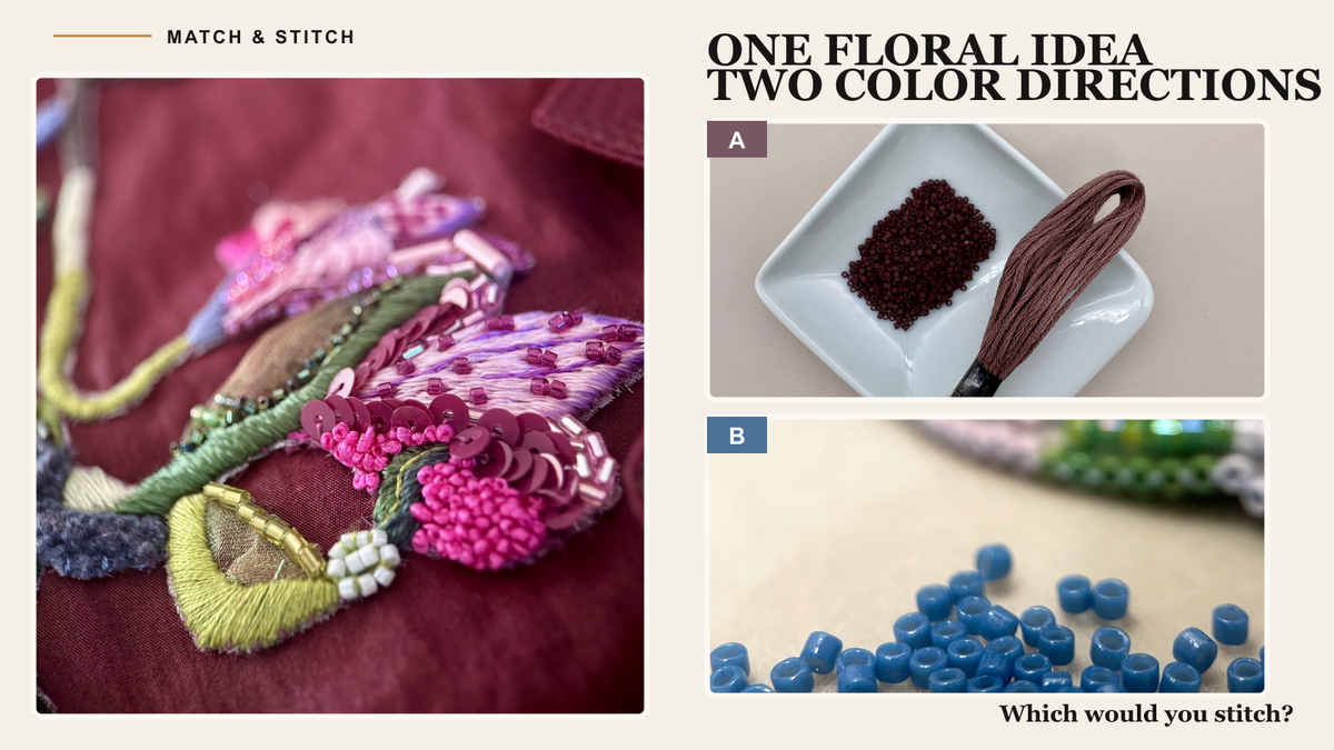 One Floral Idea Two Color Directions