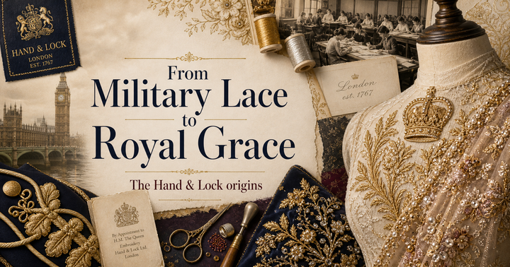 A personal look at Hand & Lock’s origins, from M. Hand’s military lacework to Stanley Lock’s legacy in couture embroidery