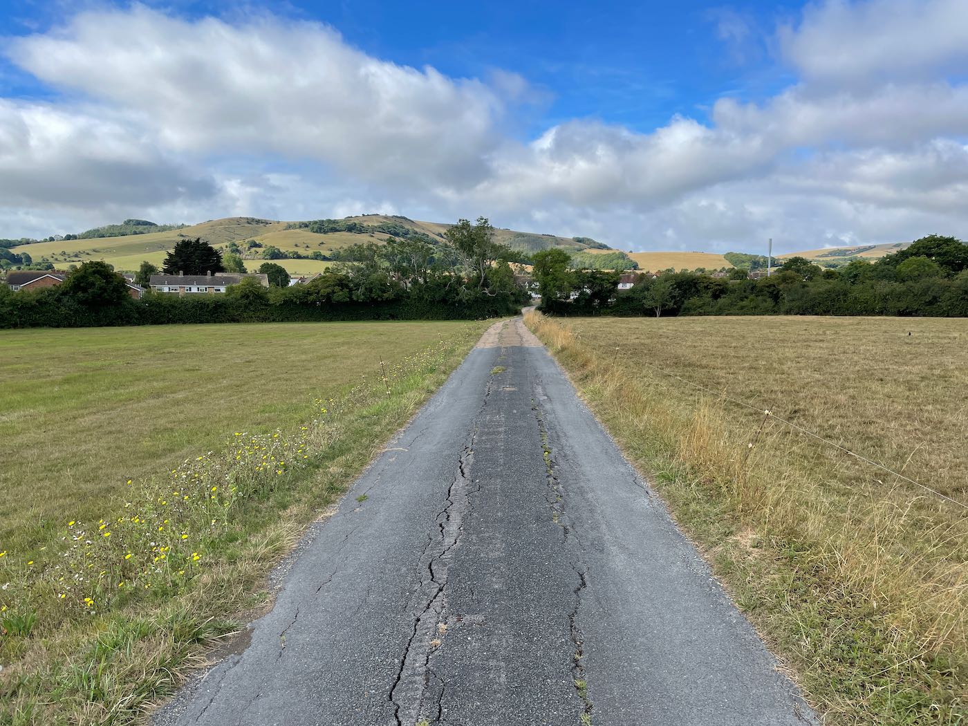 Mornings Mill Farm, looking towards the South Downs