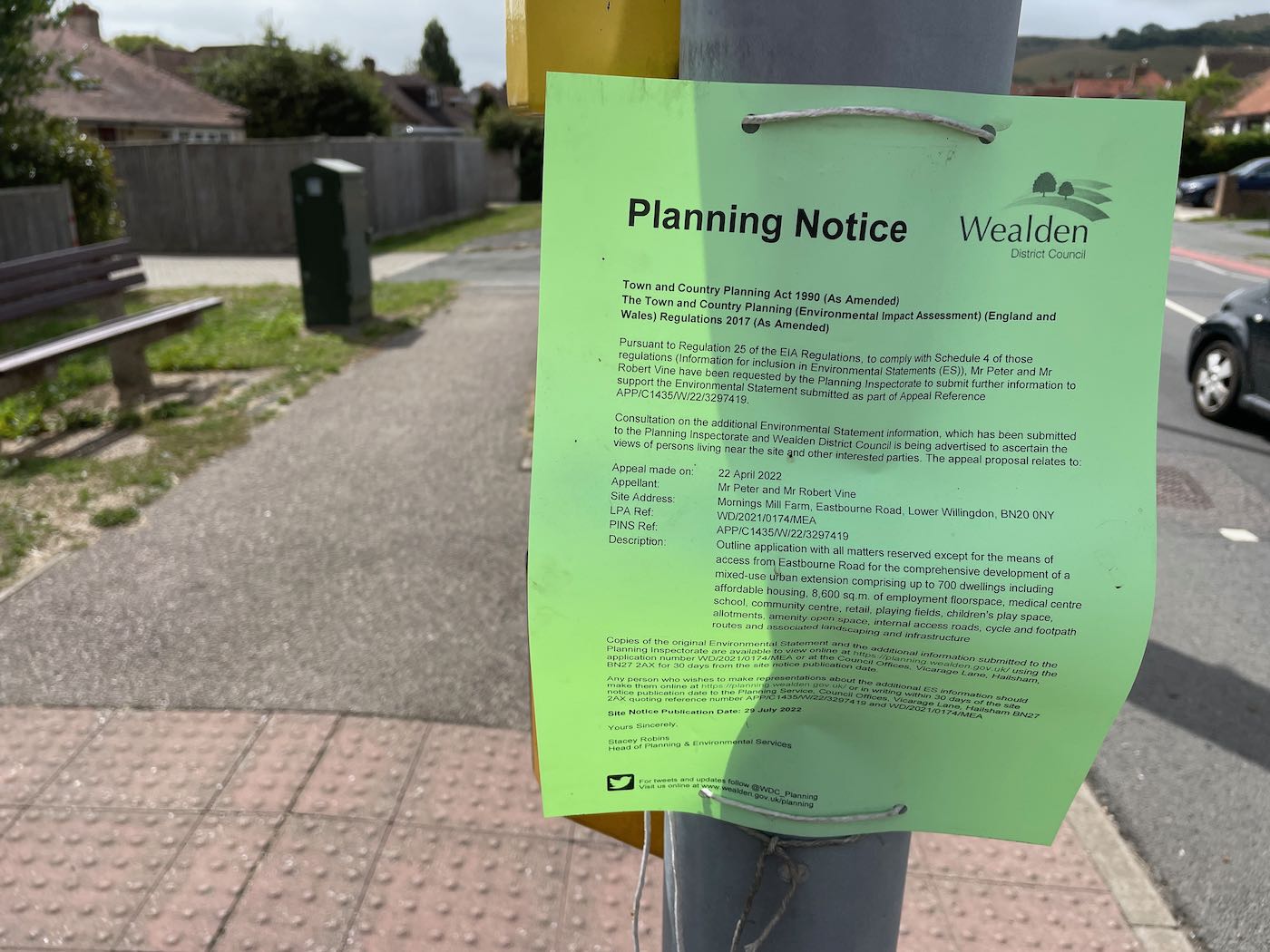 Mornings Mill Farm planning notice