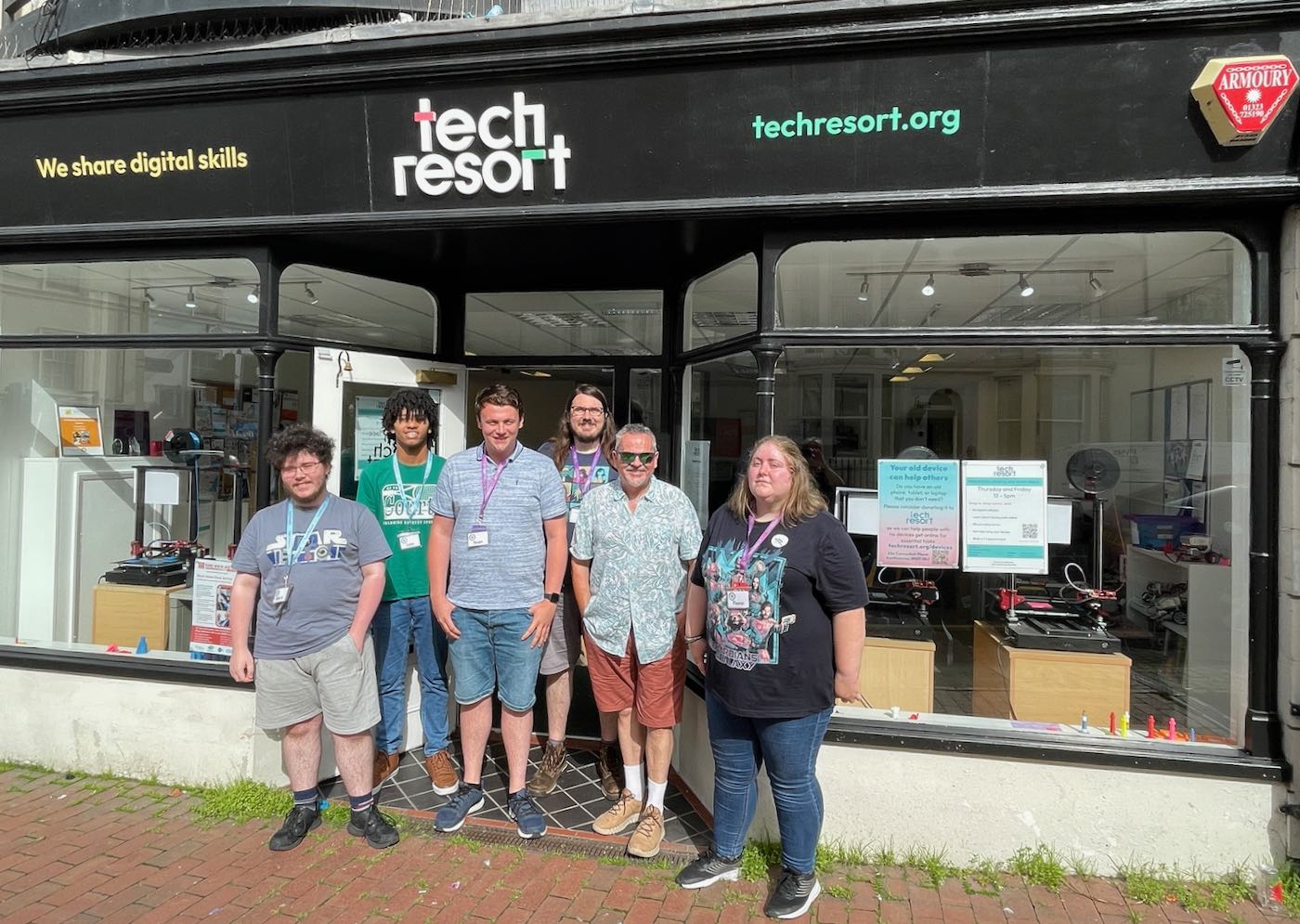 The team at Tech Resort Eastbourne outside their hub in Cavendish Place