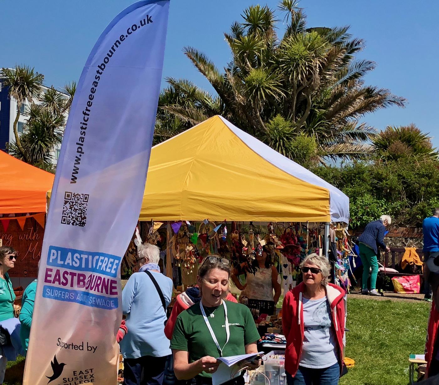 Ecohaven owner Karine Morrison speaks at the Spring Water Festival, Western Lawns, Eastbourne