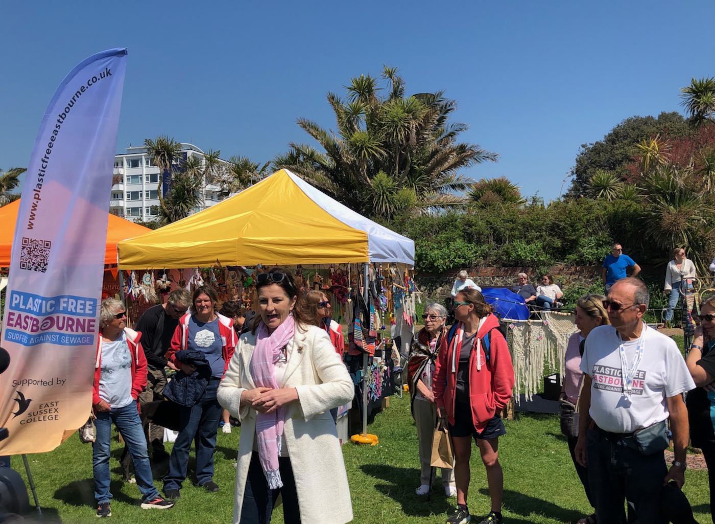 Eastbourne MP Caroline Ansell speaks at the Spring Water Festival, Western Lawns