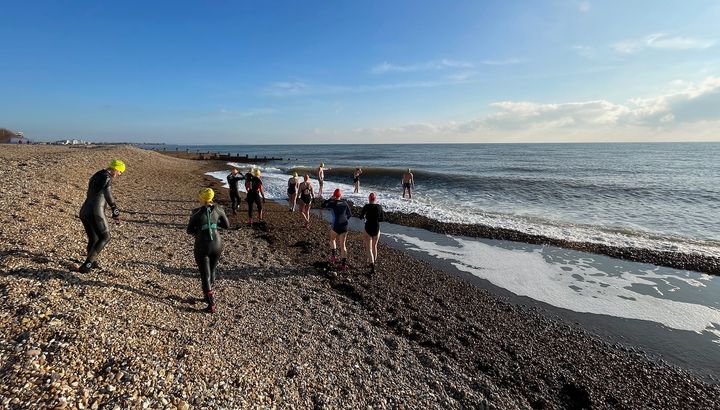 Who goes sea swimming in January?