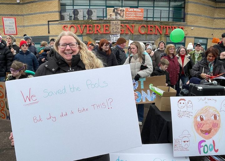 Sovereign Centre protest draws large crowd