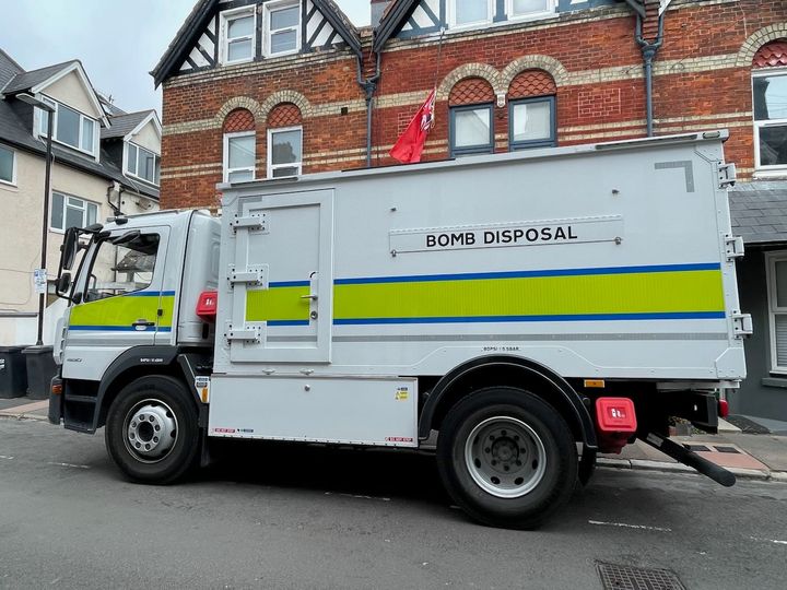 Bomb disposal team carry out controlled explosion in Little Chelsea, Eastbourne
