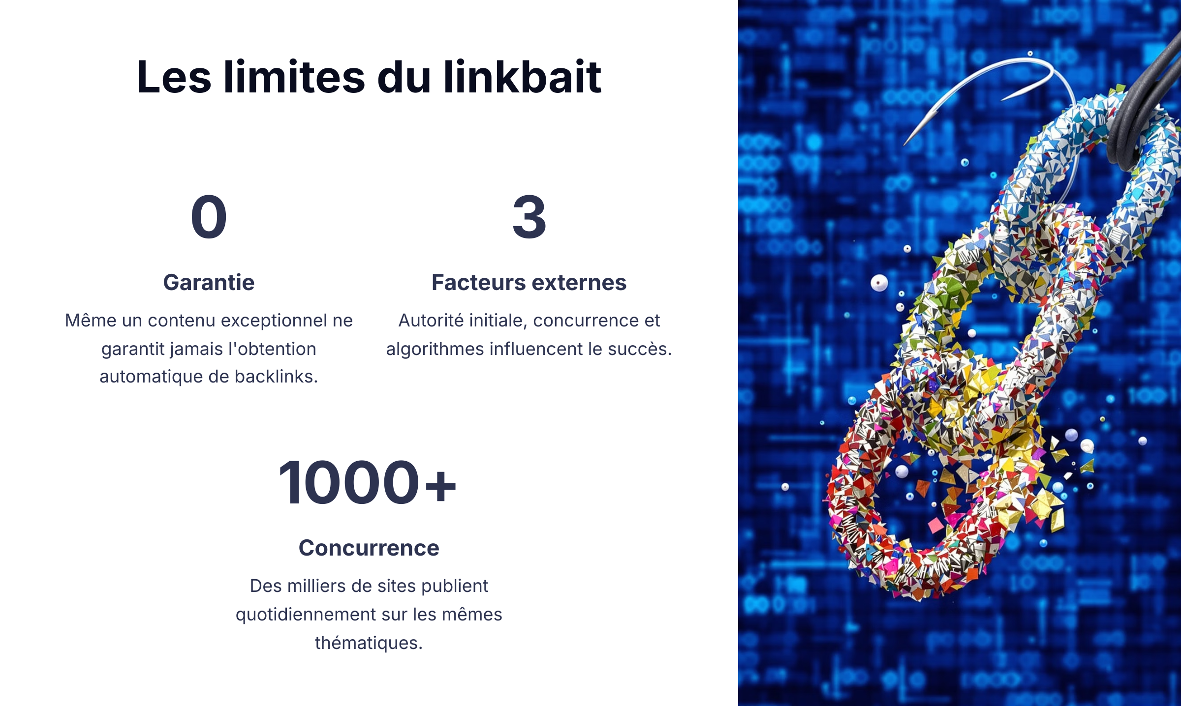 Une infographie montrant les limites du linkbait