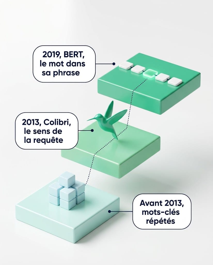 De la densité de mots-clés à BERT, comment Google est passé des mots au sens entre 2013 et 2019