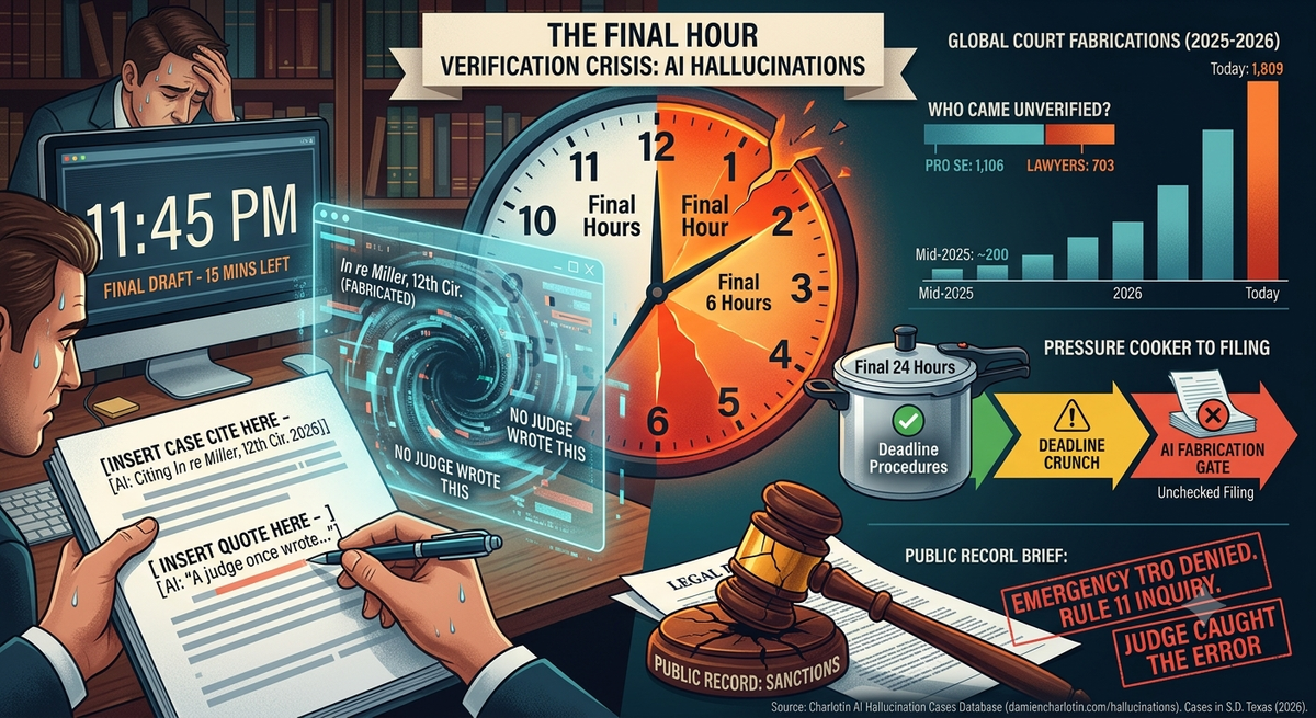 Most AI Hallucinations in Court Filings Happen in the Final 24 Hours. Here's the Data