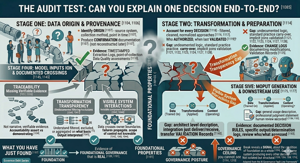 The Audit Test: Can You Explain One Decision End-to-End?