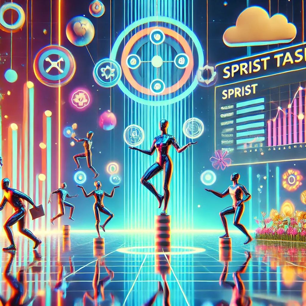 Futuristic image of Collaborating in Agile and Scrum Teams