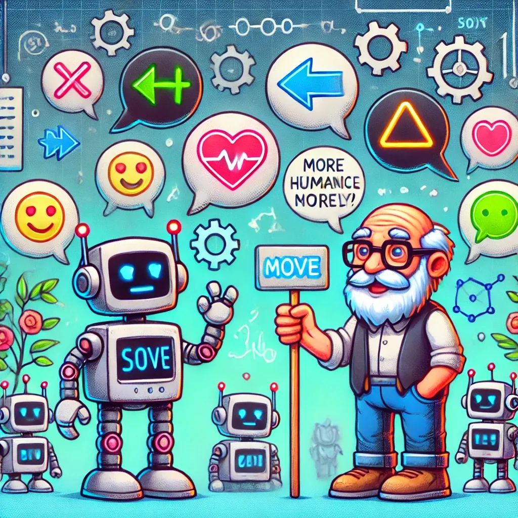 Senior developer trying to communicate with robots