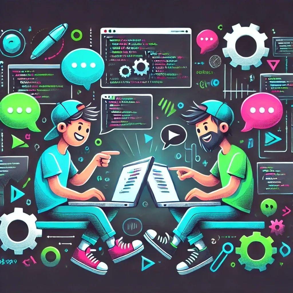 Two developers pair programming