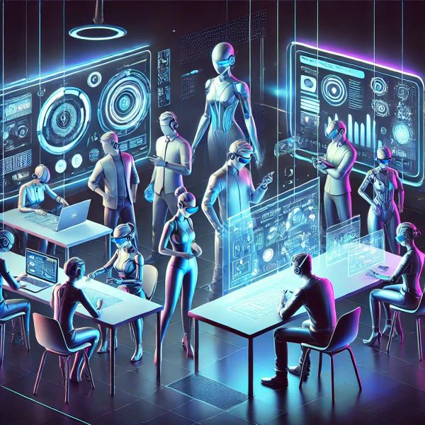 Futuristic Image of Team Collaboration