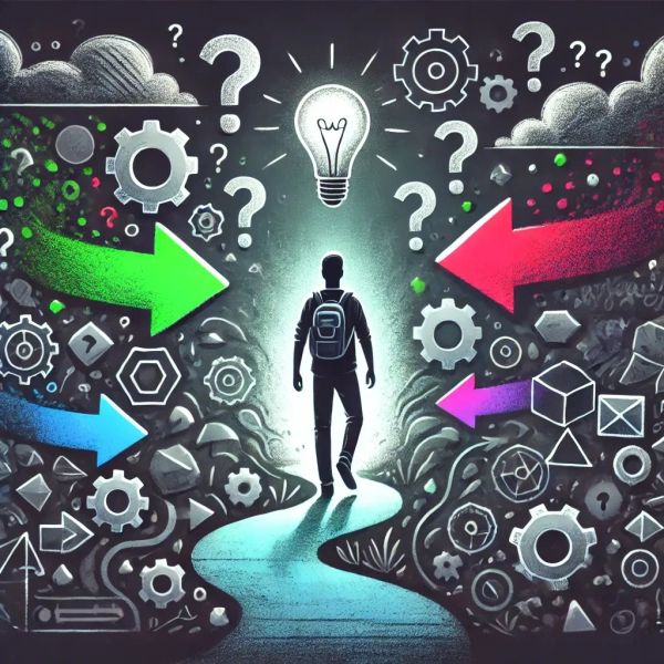 a developer navigating an uncertain path with confidence