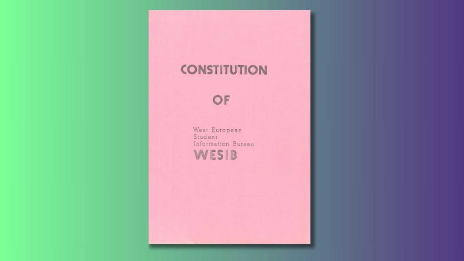 Constitution of WESIB, 1986 post image