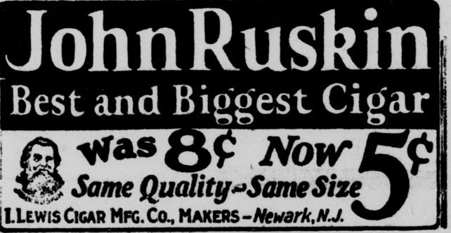 JohnRuskin Best and Biggest Cigar Ad - April 21, 1926