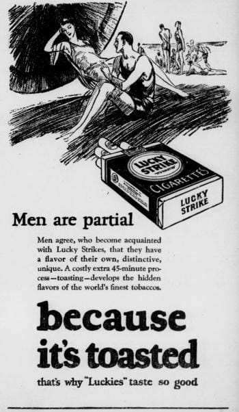 Lucky Strike Ad - Men are partial because it's toasted