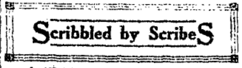 1926 newspaper header reading “Scribbled by Scribes” above a syndicated baseball commentary column.