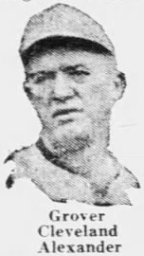 Portrait of Grover Cleveland Alexander from a June 1926 newspaper accompanying news of his move to the Cardinals.