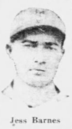 Newspaper portrait of Brooklyn pitcher Jess Barnes from June 1926.