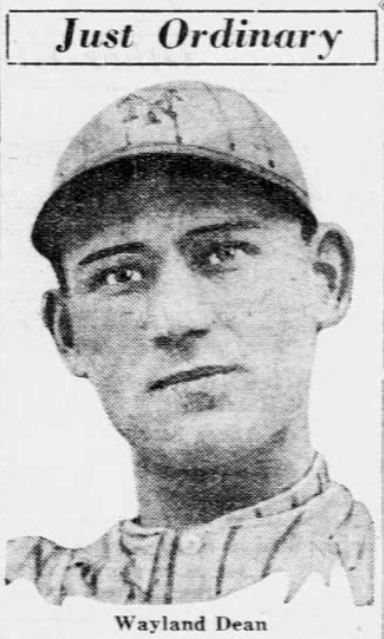 1926 newspaper portrait of Phillies pitcher Wayland Dean, acquired from the New York Giants in the Jimmy Ring trade.