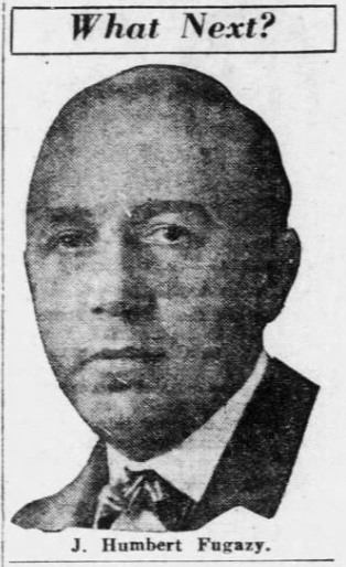 Newspaper headshot of J. Humbert Fugazy, the Brooklyn promoter negotiating to acquire a half interest in the Robins baseball club.