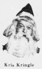 Newspaper illustration of Kris Kringle used in a humorous 1926 baseball column.