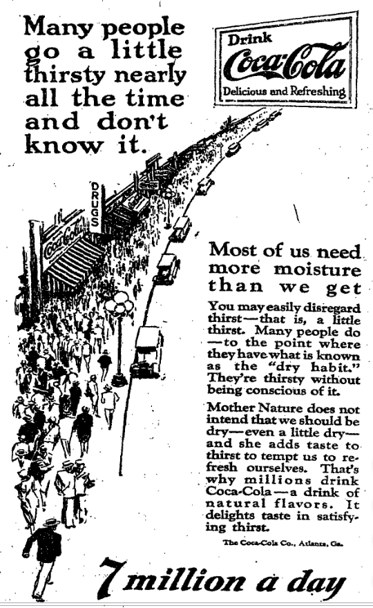 1926 Coca-Cola advertisement encouraging readers to quench their thirst with the popular soft drink.