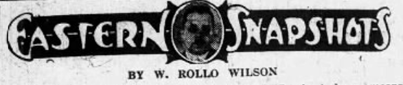 Eastern Snapshots newspaper column header by W. Rollo Wilson covering Eastern Colored League baseball in 1926.