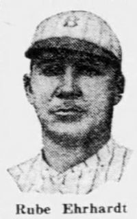 Portrait of Brooklyn Dodgers pitcher Rube Ehrhardt, who starred in relief during the July 5, 1926 doubleheader against Boston.