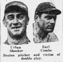 Portraits of Yankees pitcher Urban Shocker and outfielder Earle Combs from the July 16, 1926 New York Daily News.