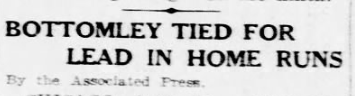 BOTTOMLEY TIED FOR LEAD IN HOME RUNS