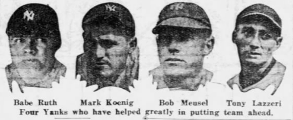 Cardinals and Yankees Hit Midseason as Pennant Favorites in 1926