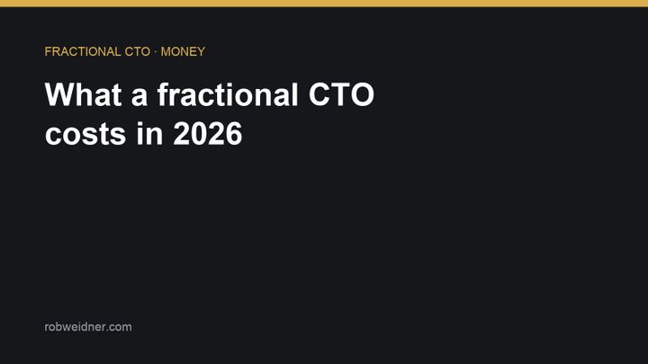 What a fractional CTO costs in 2026