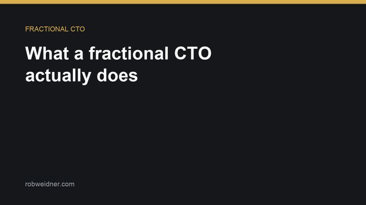 What a fractional CTO actually does