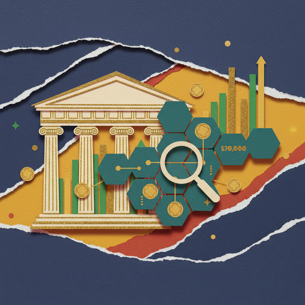 Apollo Global Morpho DeFi investment traditional finance decentralized finance convergence altcoin surge paper cut collage illustration