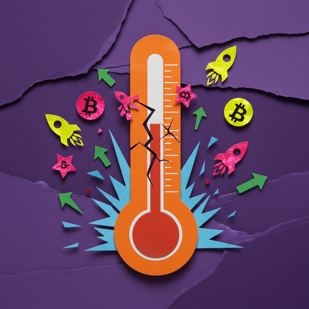 Crypto Fear and Greed Index extreme fear 14 market sentiment crash altcoin rebound paper cut collage illustration