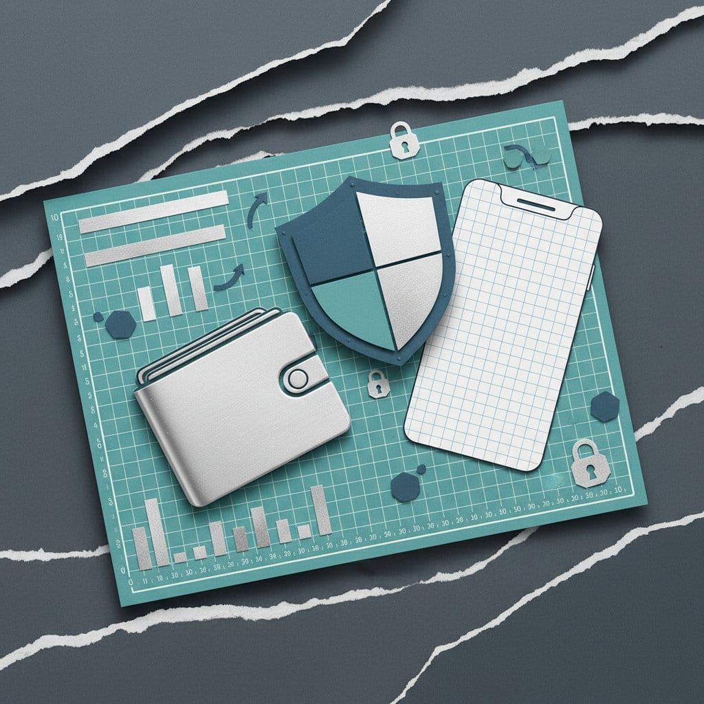 Crypto wallet comparison 2026 cold wallet hardware vs hot wallet software security guide paper cut illustration
