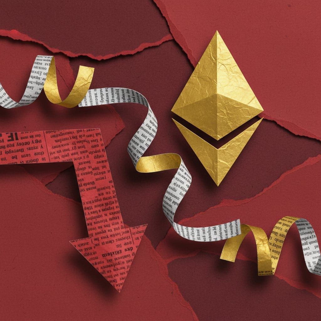 April 12 2026 crypto market briefing Ethereum leads Binance volume negative funding rates bearish derivatives paper cut collage illustration