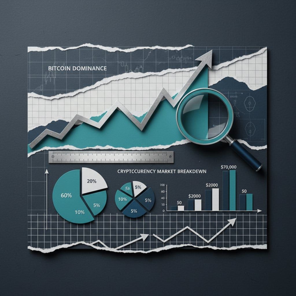 Bitcoin dominance chart showing 57.1% BTC market share with altcoin breakdown April 2026
