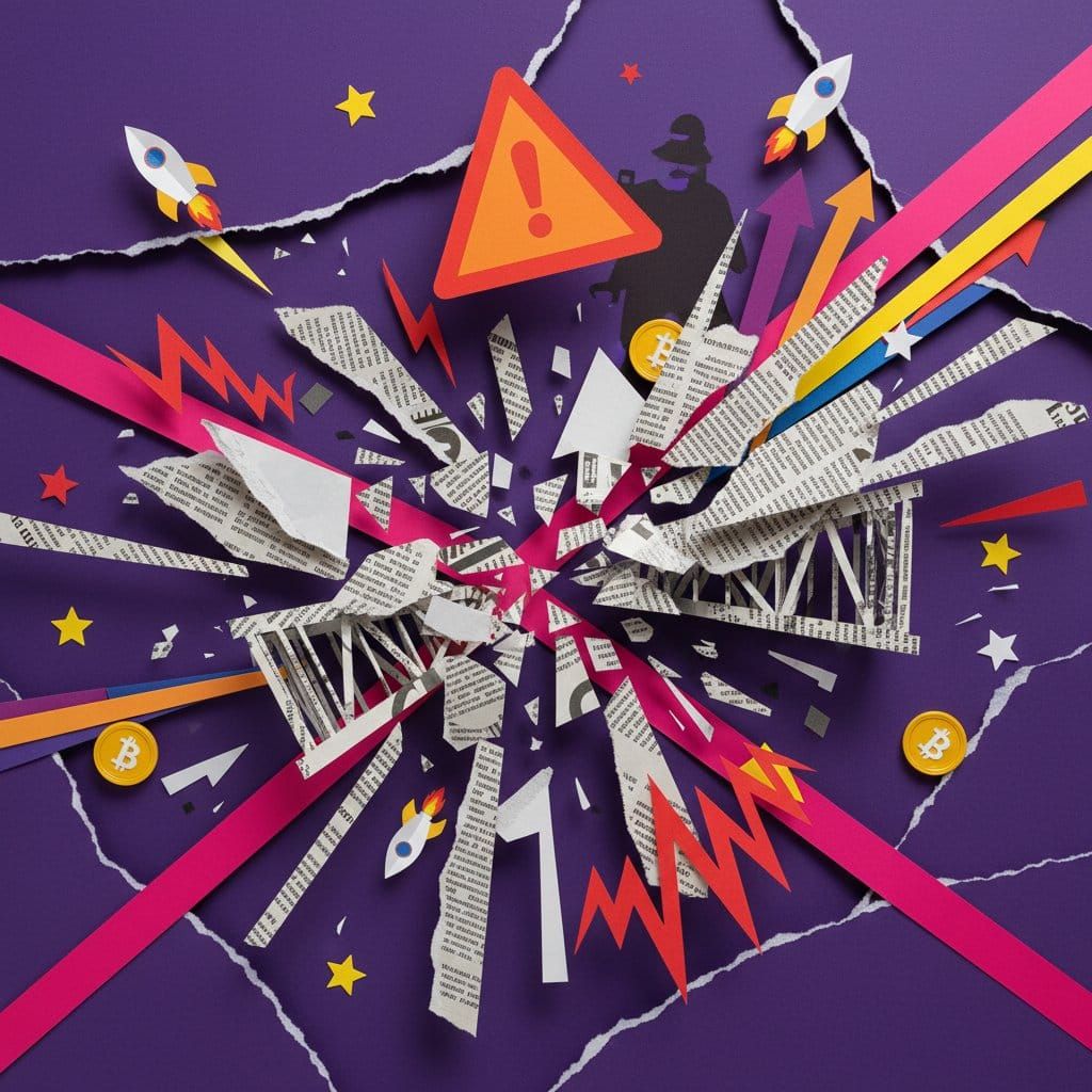 Lazarus Group Kelp DAO DeFi bridge $292M hack TVL crash paper cut collage illustration