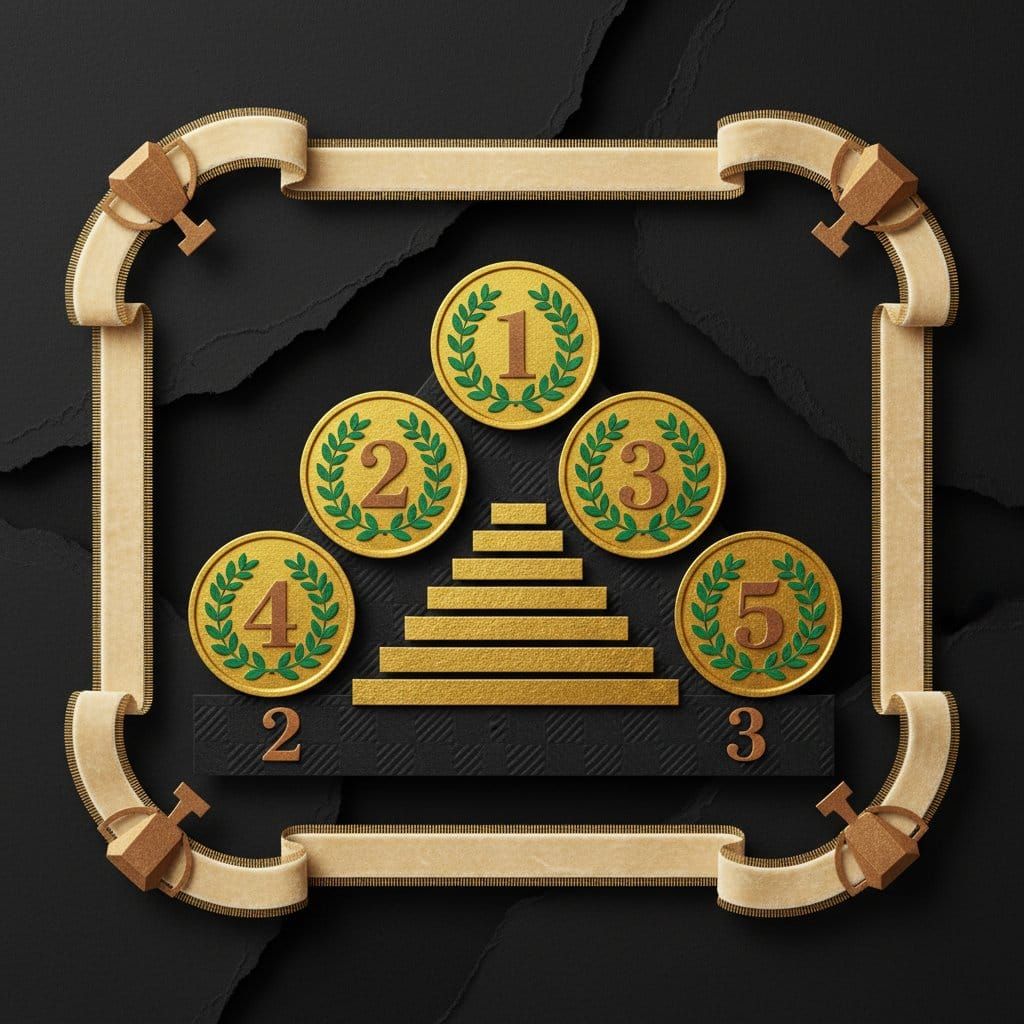 Top 5 altcoins April 2026 Upbit volume leaders gold trophy paper-cut premium illustration